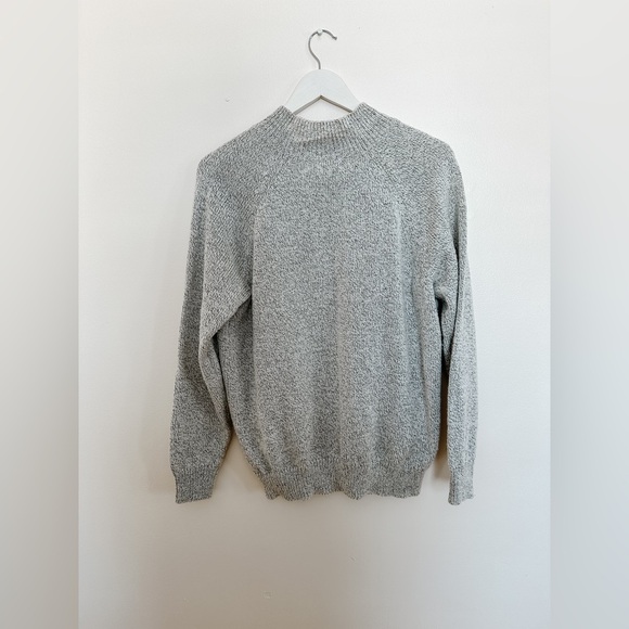 Karen Scott - Mock Neck Knit Sweater - Grey Pearl Buttons - Size XL - Picture 5 of 8